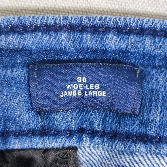 GAP jeans wide leg women's size 30 indigo blue snap button pockets closer - Picture 6 of 16